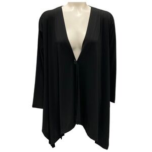 ISSEY MIYAKE BLACK OVERSIZED LONG SLEEVED JERSEY TOP